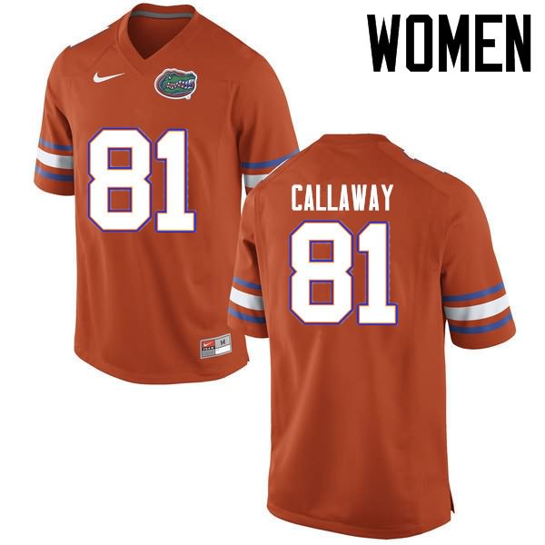 NCAA Florida Gators Antonio Callaway Women's #81 Nike Orange Stitched Authentic College Football Jersey MYA4764TB